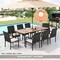 Costway 9 PCS Patio Dining Set Outdoor Acacia Wood Dining Table with 1.9" Umbrella Hole